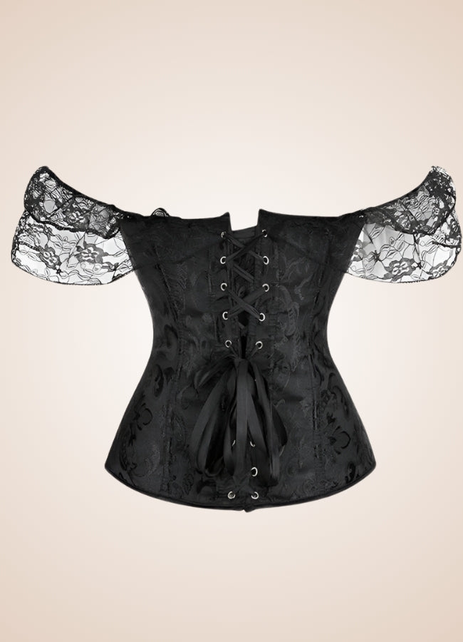 Black Overbust Steampunk Bustier Black / 4XL black-overbust-steampunk-bustier-black