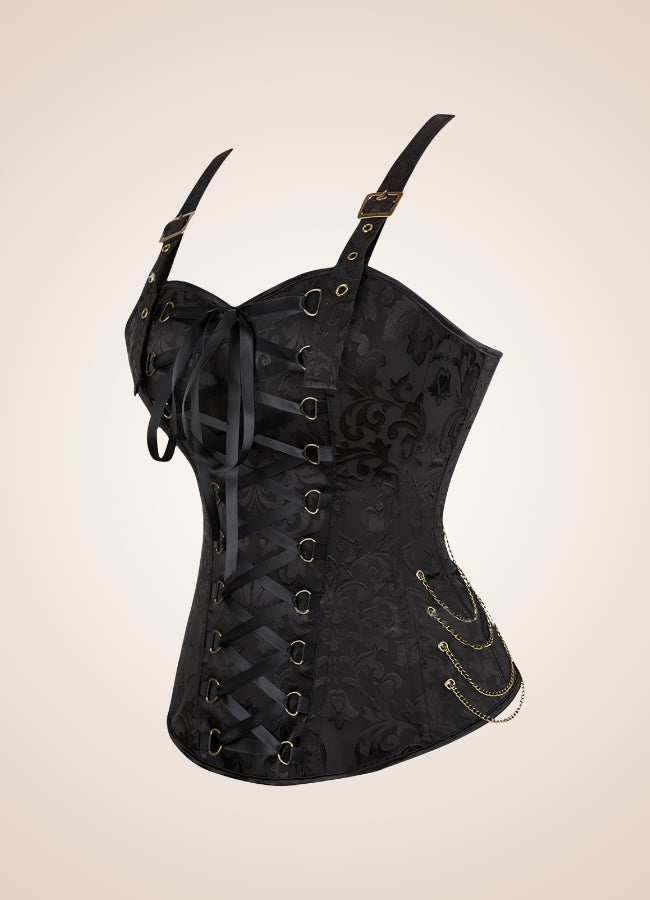 Black Pirate Steampunk Corset Black / 5XL black-pirate-steampunk-corset-black