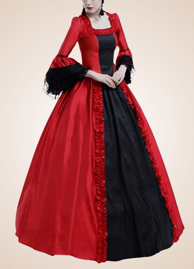 Black Red Victorian Steampunk Dress Red / 3XL black-red-victorian-steampunk-dress-red