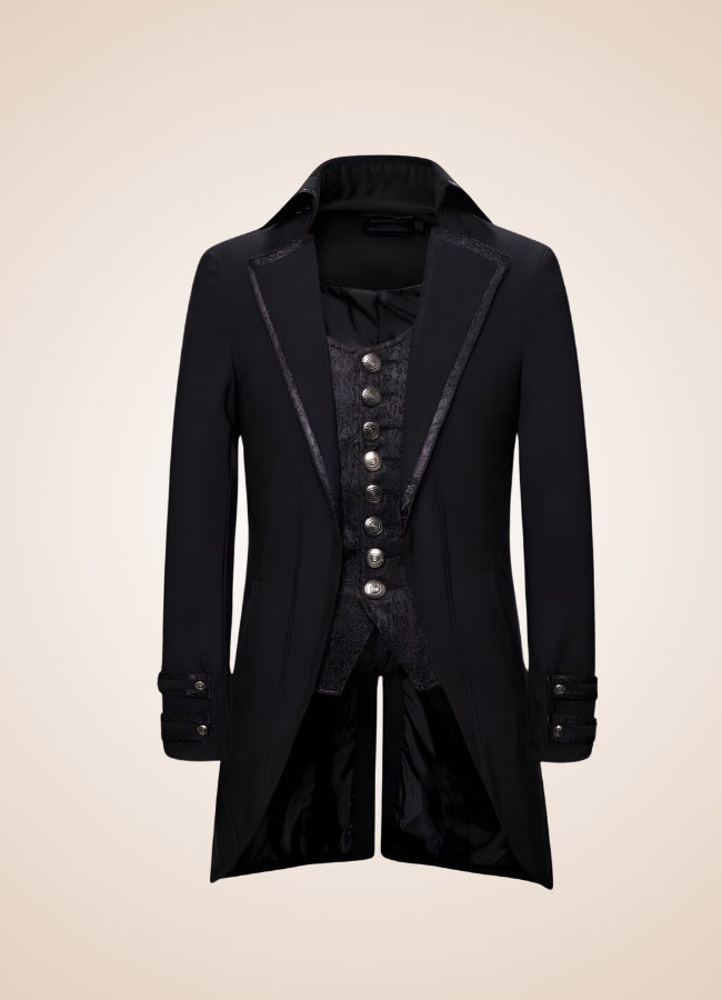 Black Redingote Steampunk Jacket Black / 3XL black-redingote-steampunk-jacket-black