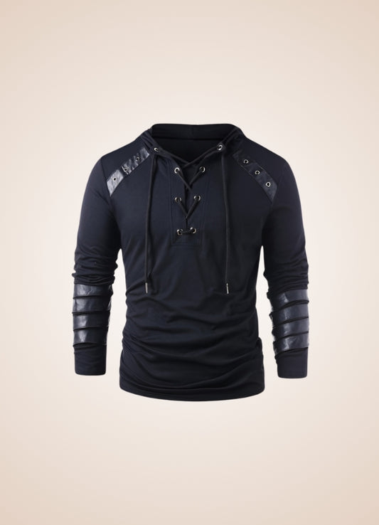 Black Steampunk Hooded Sweatshirt Black / 4XL black-steampunk-hooded-sweatshirt-black