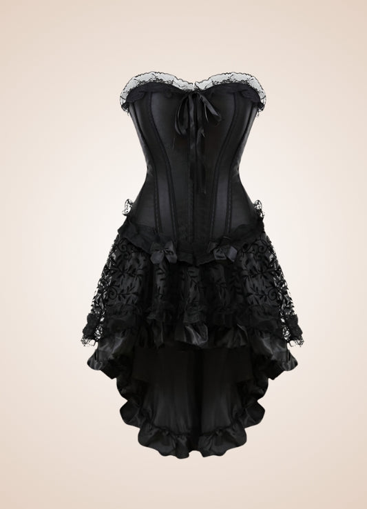 Black Steampunk Mini Dress Black / 5XL black-steampunk-mini-dress-black