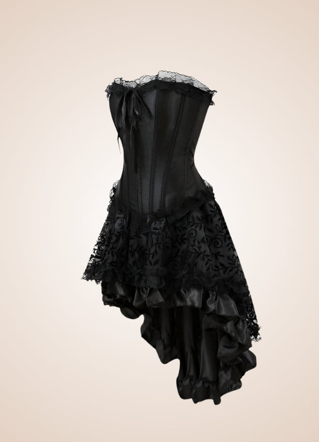 Black Steampunk Mini Dress Black / 5XL black-steampunk-mini-dress-black