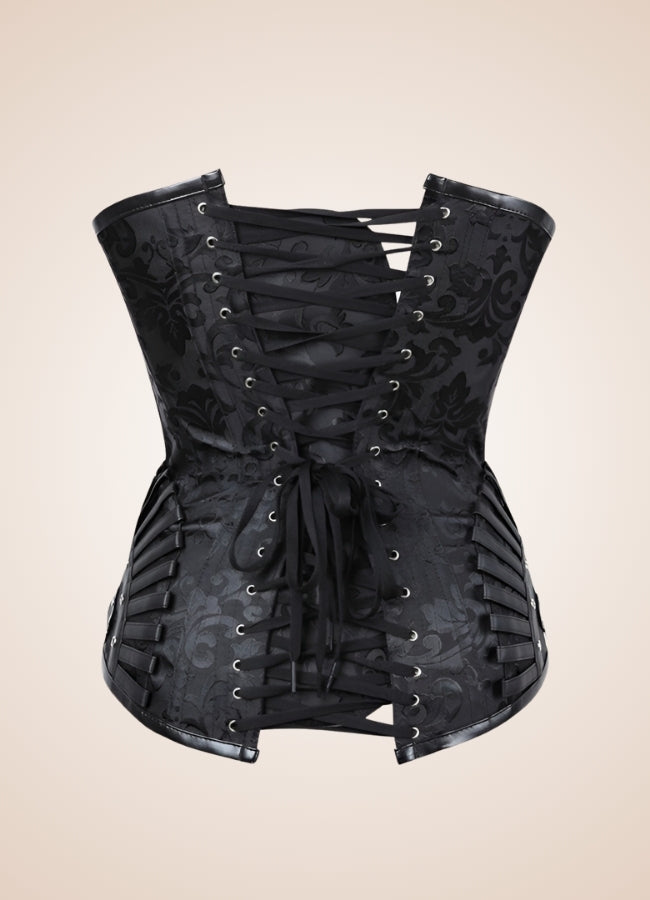 Black Steampunk Pirate Corset Black / XL black-steampunk-pirate-corset-black