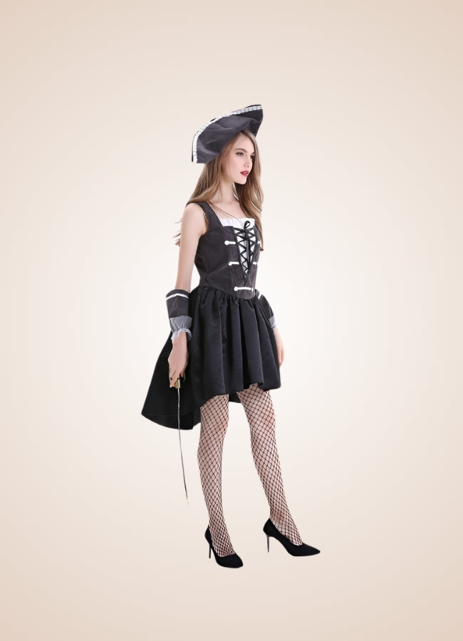 Black Steampunk Pirate Dress Black / L black-steampunk-pirate-dress-black