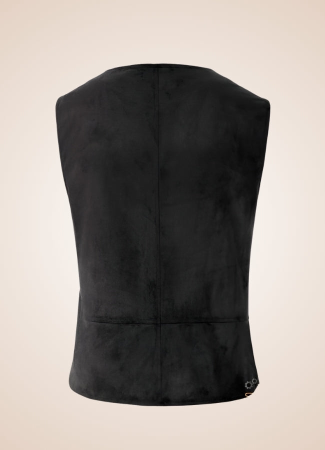 Black Suede Steampunk Flak Jacket Vest Black / 3XL black-suede-steampunk-flak-jacket-vest-black