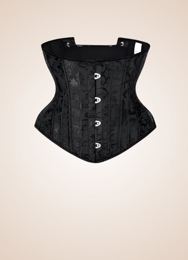 Black Underbust Steampunk Corset Black / 2XL black-underbust-steampunk-corset-black