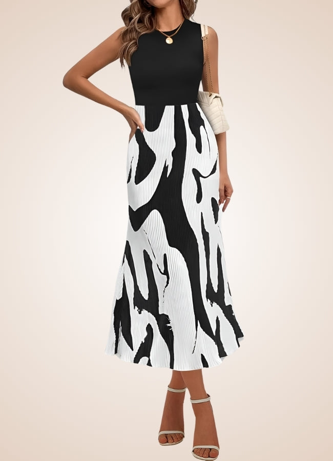 Black White Long Midi Skirt Black White / XL black-white-long-midi-skirt-black-white