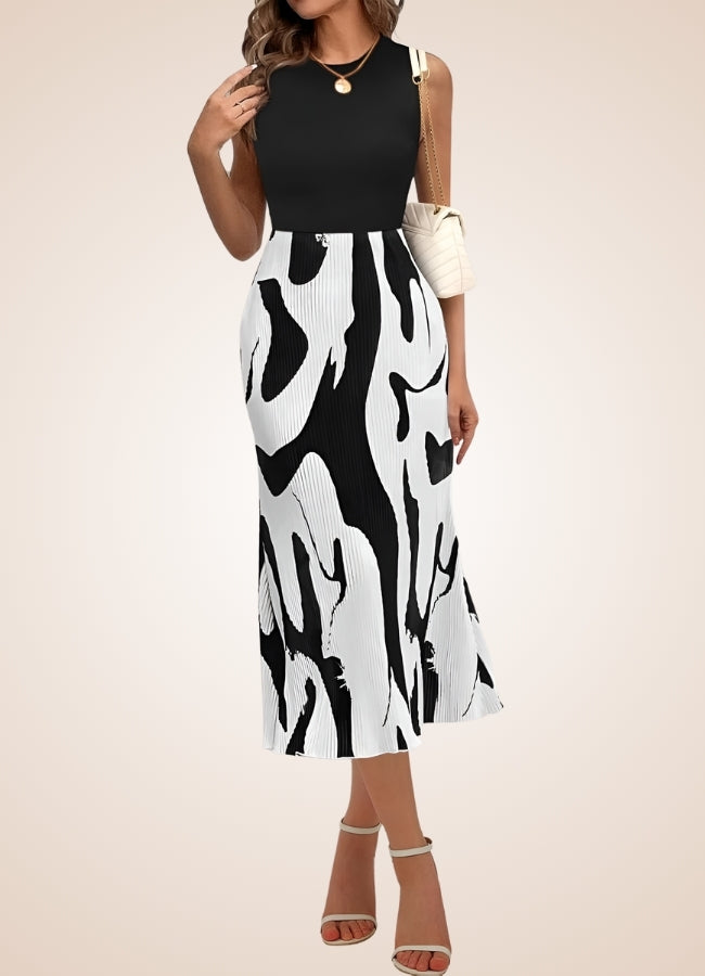 Black White Long Midi Skirt Black White / XL black-white-long-midi-skirt-black-white