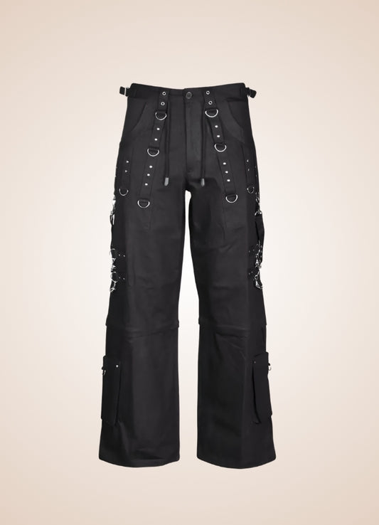 Black Women's Steampunk Baggy Pants Black / L black-womens-steampunk-baggy-pants-black