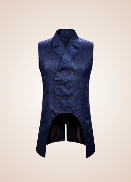 Blue Button Steampunk Vest Navy Blue / XL blue-button-steampunk-vest-navy-blue