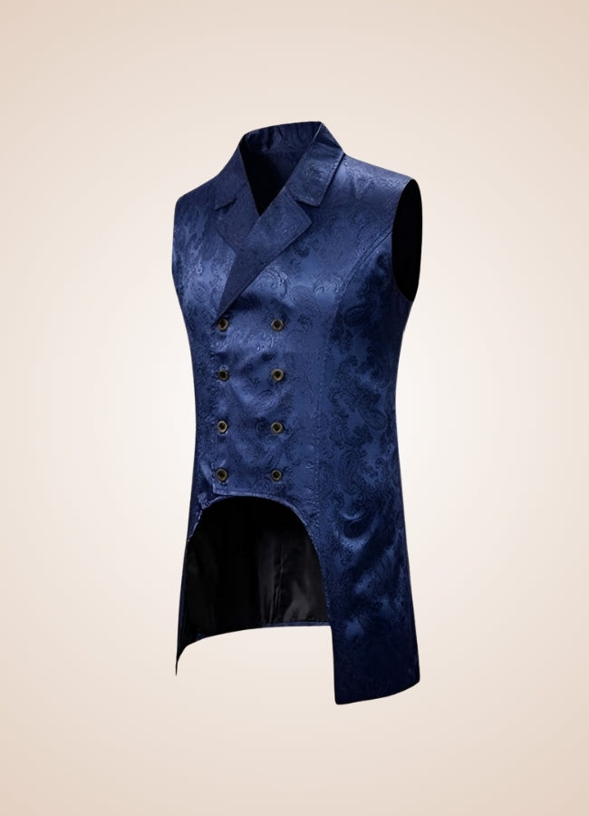 Blue Button Steampunk Vest Navy Blue / XL blue-button-steampunk-vest-navy-blue