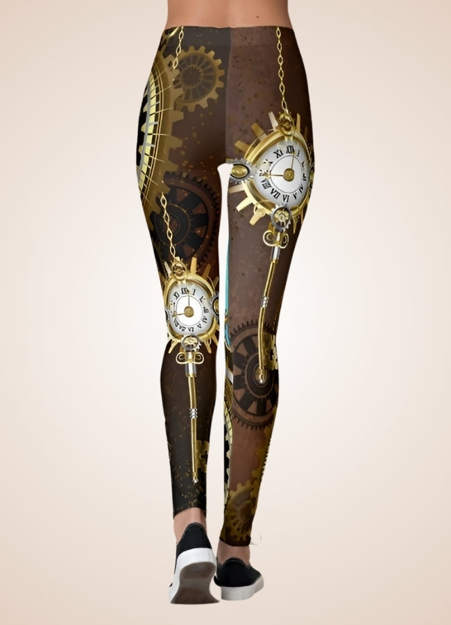 Blue Steampunk Gear Legging Blue / L blue-steampunk-gear-legging-blue