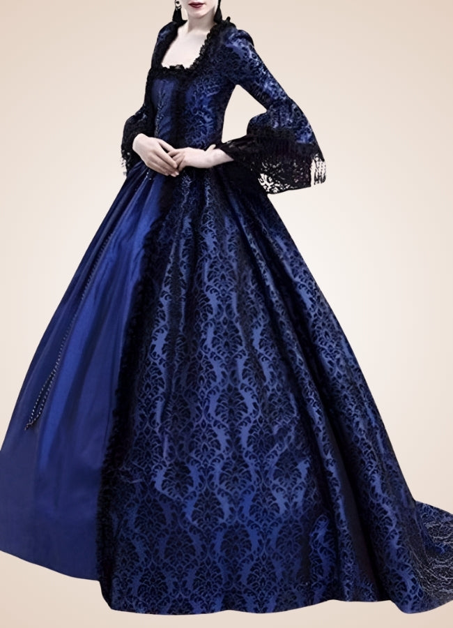 Blue Victorian Era Dress Navy Blue / 4XL blue-victorian-era-dress-navy-blue