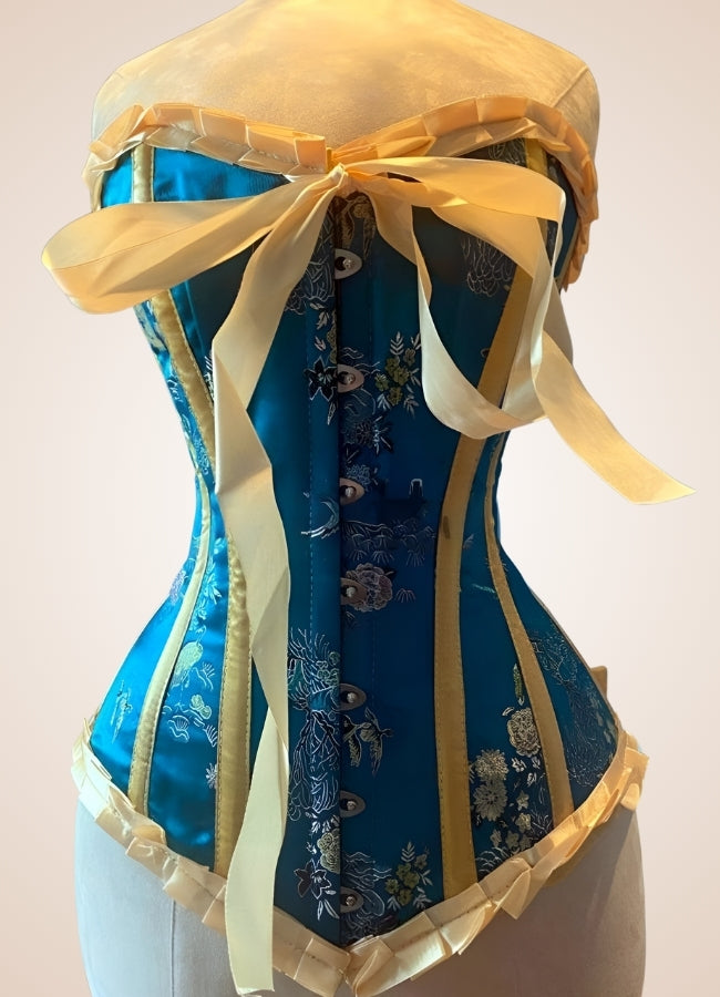 Blue Victorian Style Steampunk Corset Blue / 38.0 blue-victorian-style-steampunk-corset-blue