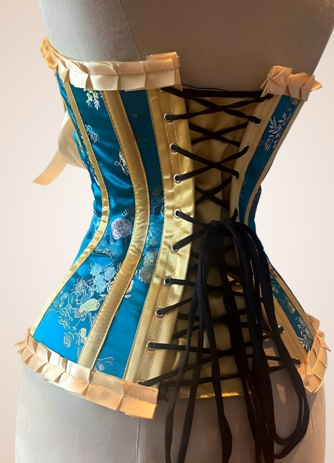 Blue Victorian Style Steampunk Corset Blue / 38.0 blue-victorian-style-steampunk-corset-blue