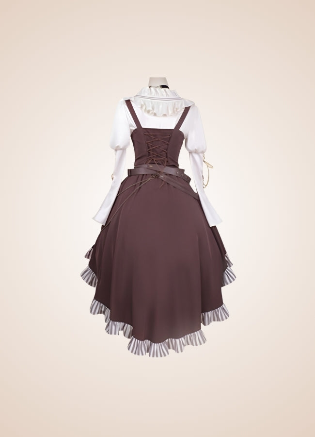 Brown Asymmetrical Steampunk Lolita Skirt Brown / L brown-asymmetrical-steampunk-lolita-skirt-brown