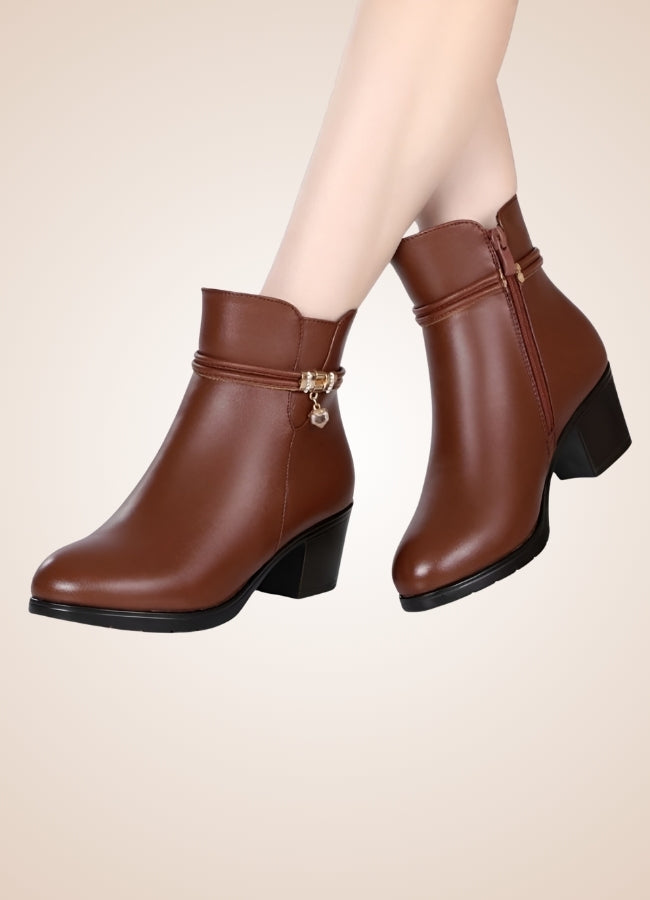 Brown Soft Leather Women's Ankle Boots Brown / 12.5 brown-soft-leather-womens-ankle-boots-brown