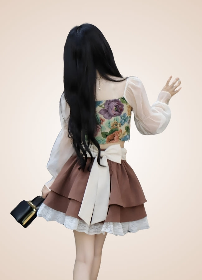 Brown Steampunk Lolita Skirt Brown / L brown-steampunk-lolita-skirt-brown