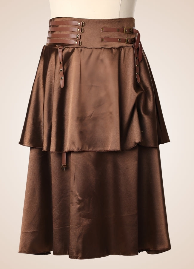 Buckles Steampunk Pirate Skirt Brown / XL buckles-steampunk-pirate-skirt-brown