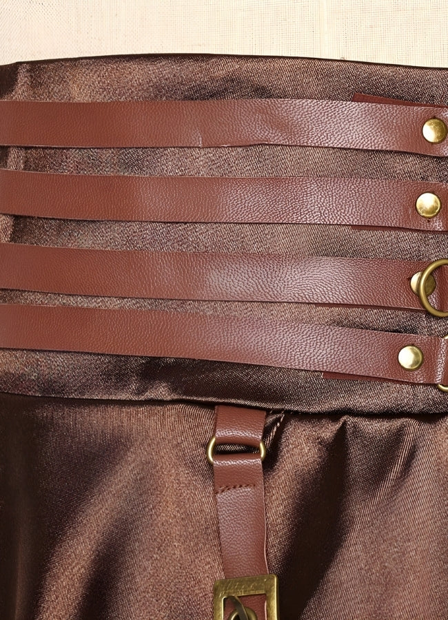 Buckles Steampunk Pirate Skirt Brown / XL buckles-steampunk-pirate-skirt-brown