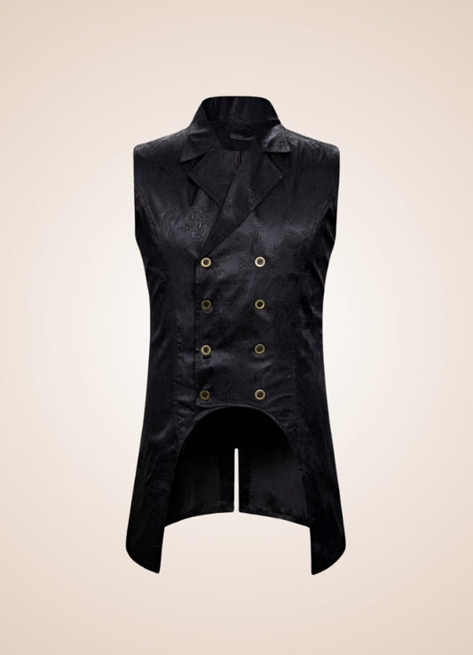 Button Gothic Steampunk Vest Black / XL button-gothic-steampunk-vest-black