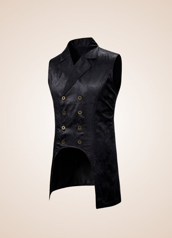 Button Gothic Steampunk Vest Black / XL button-gothic-steampunk-vest-black