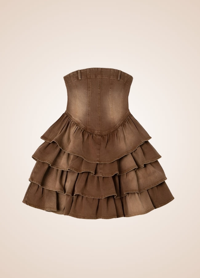 Classic Brown Steampunk Corset Dress Brown / XL classic-brown-steampunk-corset-dress-brown