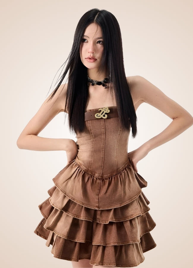 Classic Brown Steampunk Corset Dress Brown / XL classic-brown-steampunk-corset-dress-brown