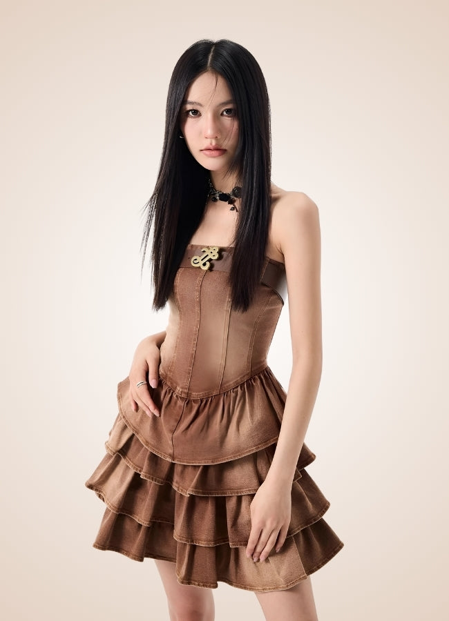 Classic Brown Steampunk Corset Dress Brown / XL classic-brown-steampunk-corset-dress-brown