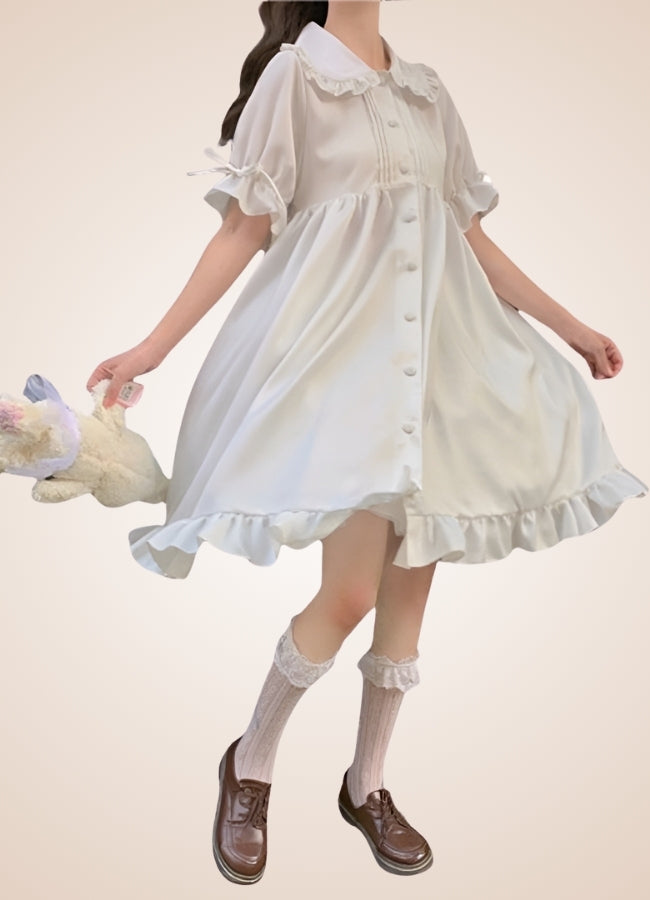 Classic Steampunk Lolita Dress White / M classic-steampunk-lolita-dress-white