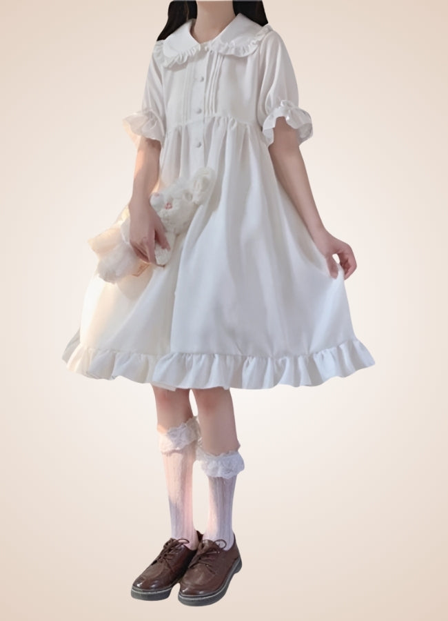 Classic Steampunk Lolita Dress White / M classic-steampunk-lolita-dress-white