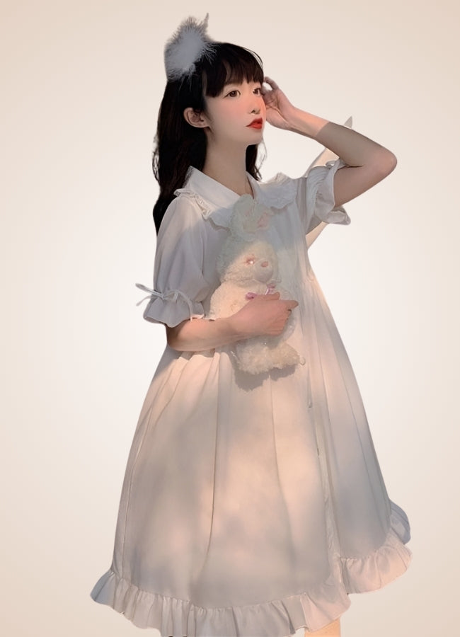 Classic Steampunk Lolita Dress White / M classic-steampunk-lolita-dress-white