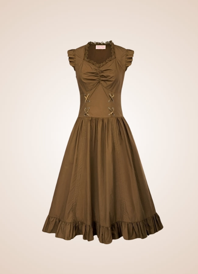 Classic Steampunk Summer Dress Brown / 2XL classic-steampunk-summer-dress-brown