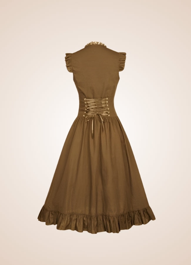 Classic Steampunk Summer Dress Brown / 2XL classic-steampunk-summer-dress-brown