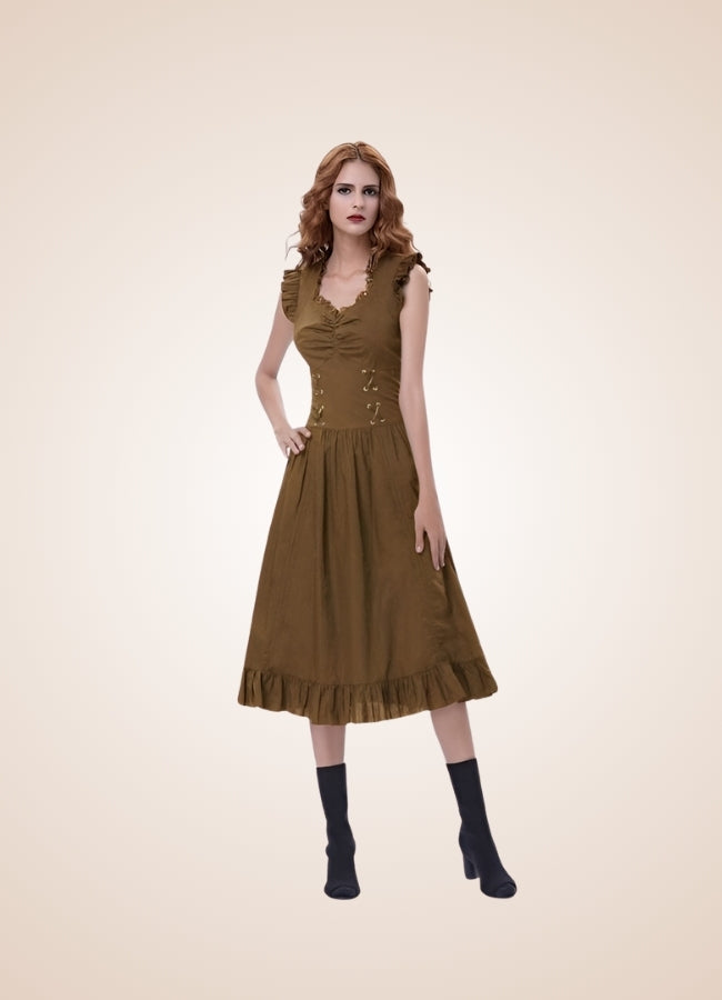 Classic Steampunk Summer Dress Brown / 2XL classic-steampunk-summer-dress-brown