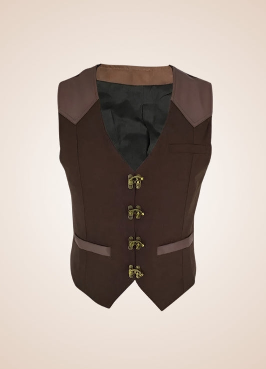 Classic Steampunk Vest Brown / 2XL classic-steampunk-vest-brown