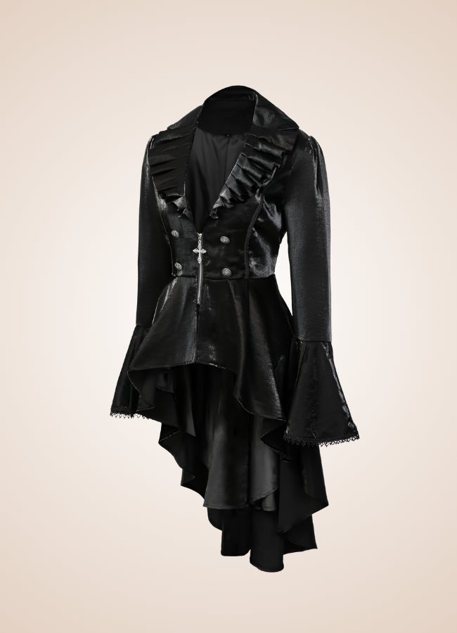 Classic Victorian Steampunk Women's Coat Black / XL classic-victorian-steampunk-womens-coat-black