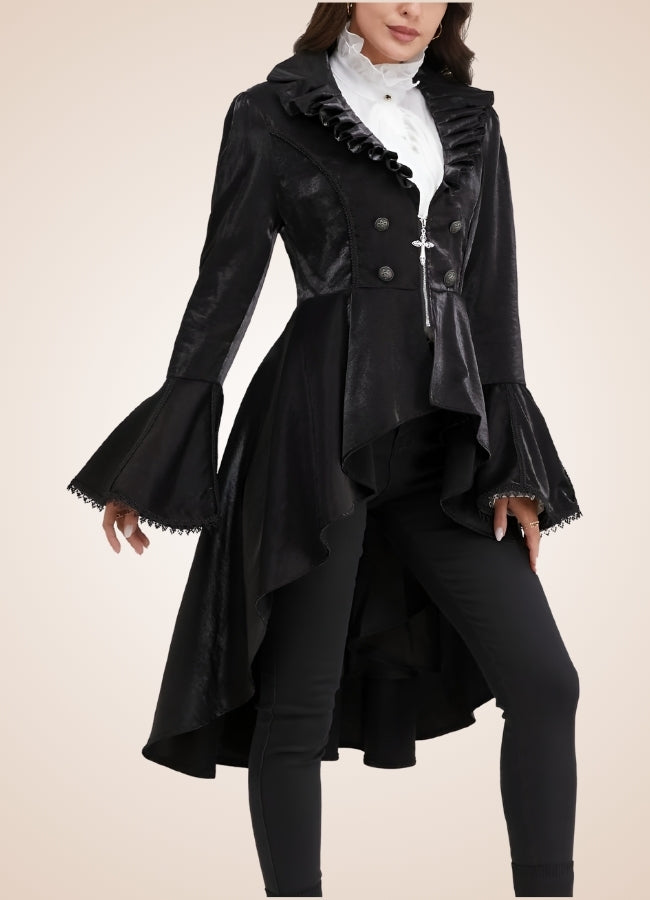 Classic Victorian Steampunk Women's Coat Black / XL classic-victorian-steampunk-womens-coat-black