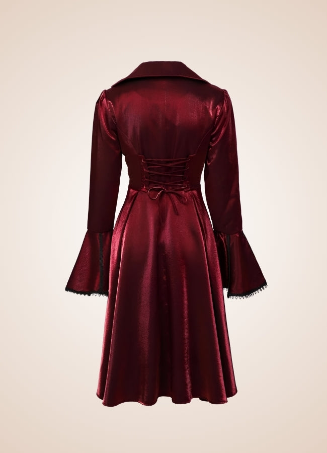 Classic Victorian Steampunk Women's Coat Red / XL classic-victorian-steampunk-womens-coat-red