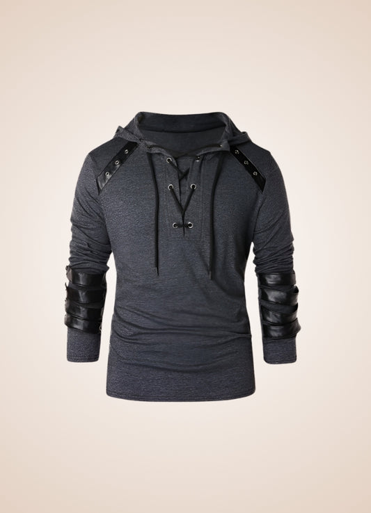 Dark Gray Steampunk Hooded Sweatshirt Dark Gray / 4XL dark-gray-steampunk-hooded-sweatshirt-dark-gray