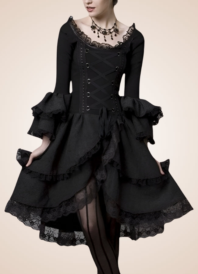 Emo Steampunk Dress Black / 4XL emo-steampunk-dress-black