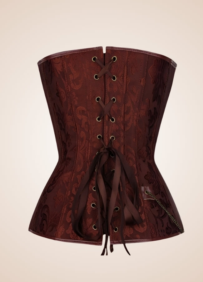 Flower Pattern Pirate Corset Brown / 4XL flower-pattern-pirate-corset-brown