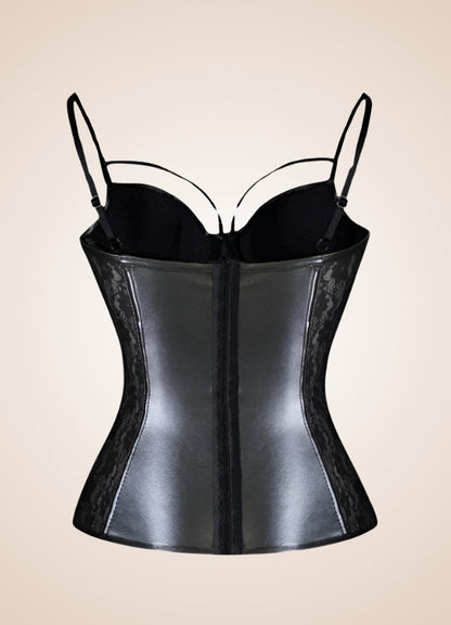 Flower Pattern Steampunk Bustier Black / 4XL flower-pattern-steampunk-bustier-black