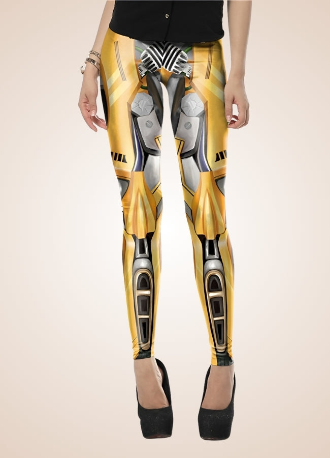 Gold Steampunk Robot Legging Gold / L gold-steampunk-robot-legging-gold