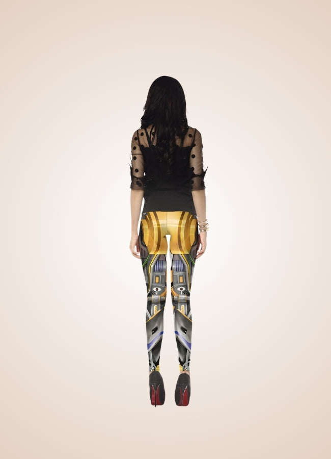 Gold Steampunk Robot Legging Gold / L gold-steampunk-robot-legging-gold