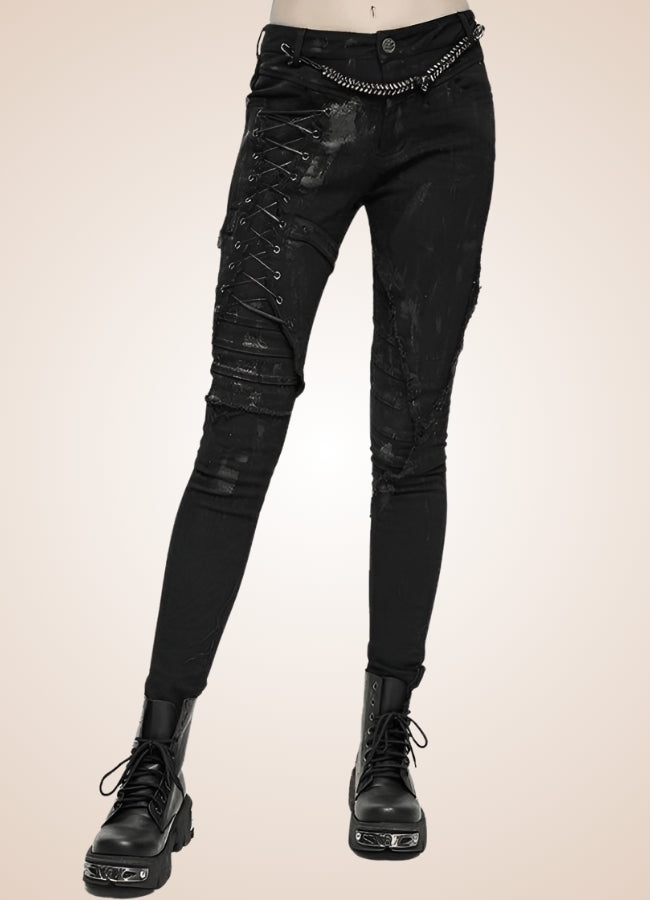 Goth Lolita Skinny Pants Black / 2XL goth-lolita-skinny-pants-black