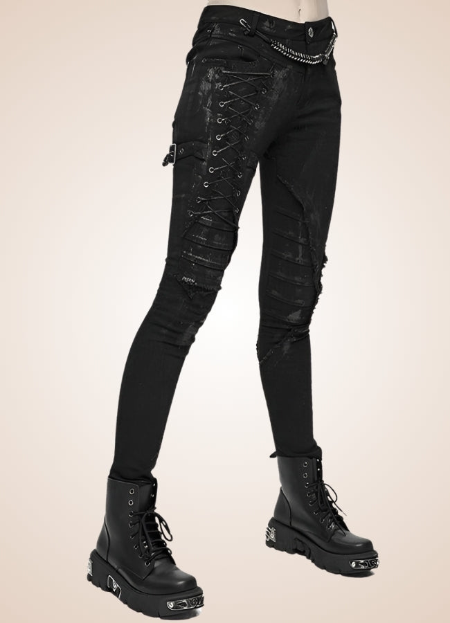 Goth Lolita Skinny Pants Black / 2XL goth-lolita-skinny-pants-black