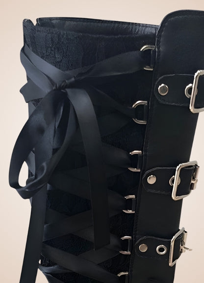 Gothic Belt Buckle Boots Black / 12.5 gothic-belt-buckle-boots-black