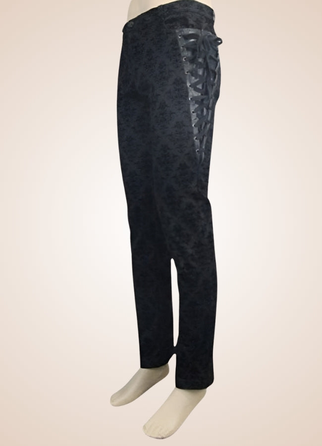 Gothic Black Baroque Pattern Pants Black / 2XL gothic-black-baroque-pattern-pants-black